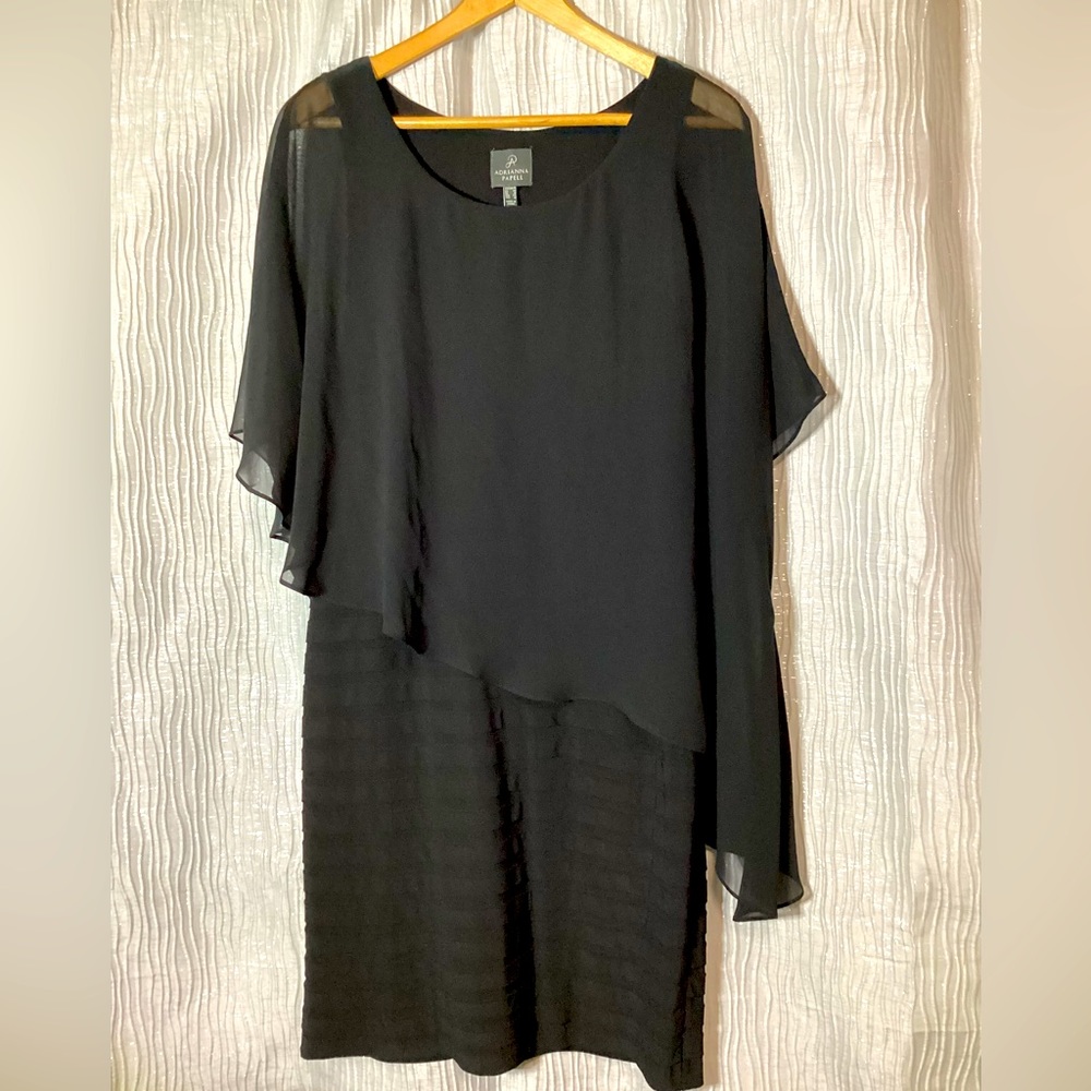 Black dress with sheer overlay